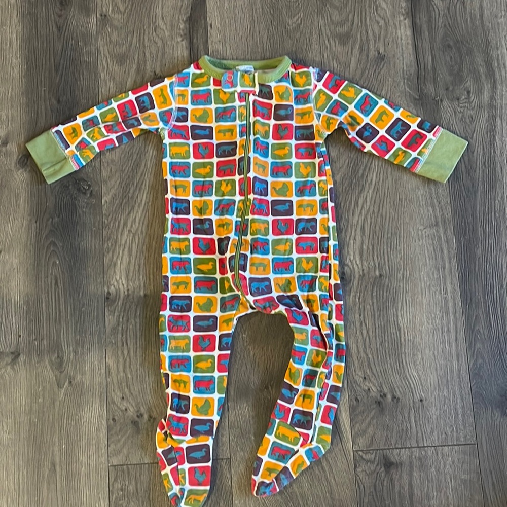 Sweet Peanut Farm Animal Print One Piece Romper Pajamas - 6/12 Months